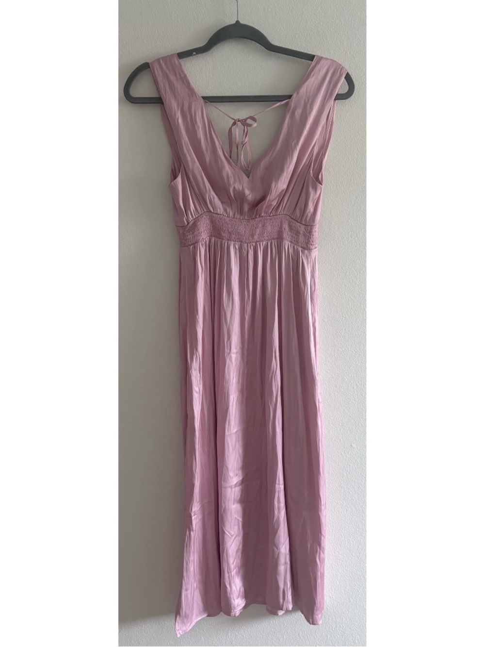 Old Navy Pink Satin Slip Midi Dress Small Petite - Picture 3 of 13
